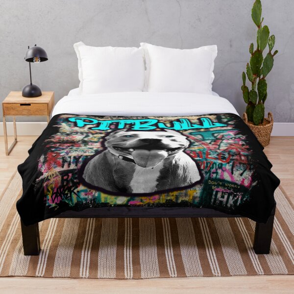 Artikelvorschau, Graffiti APBT American Pitbull Terrier mit blauen Augen entworfen und verkauft von DarkDesign69.