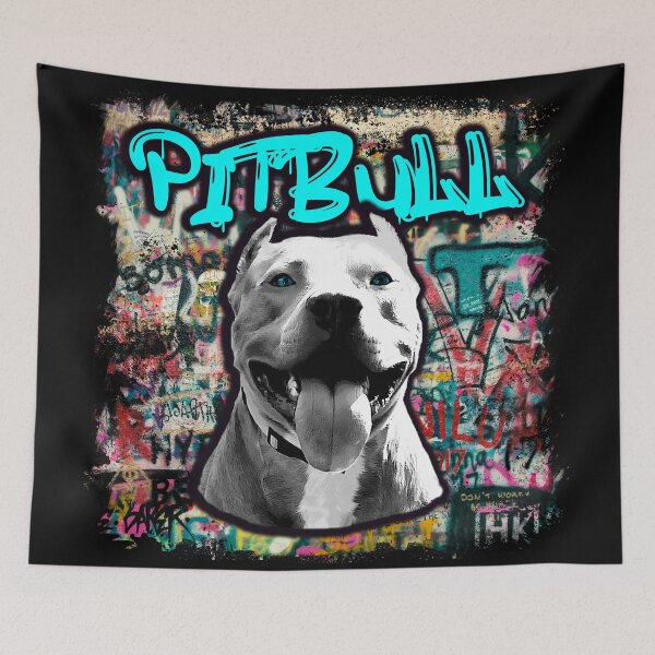 Item preview, Graffiti APBT American Pitbull Terrier with blue eyes designed and sold by DarkDesign69.