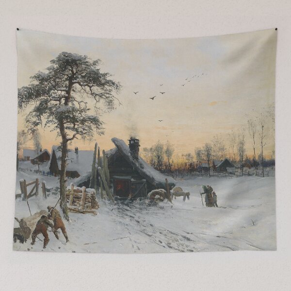 Item preview, Winter scenery - Winter landscape in the evening light by Ludwig Munthe designed and sold by AR-shop.