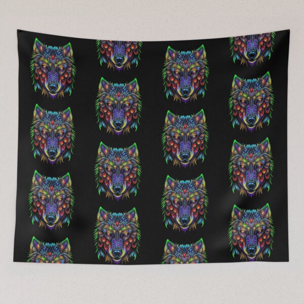 Item preview, Colorful wolf face. designed and sold by Pixelarium.