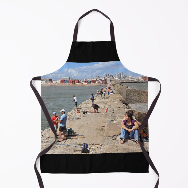 Item preview, Escollera Sarandí with Fishermen - Montevideo, Uruguay designed and sold by holgermader.