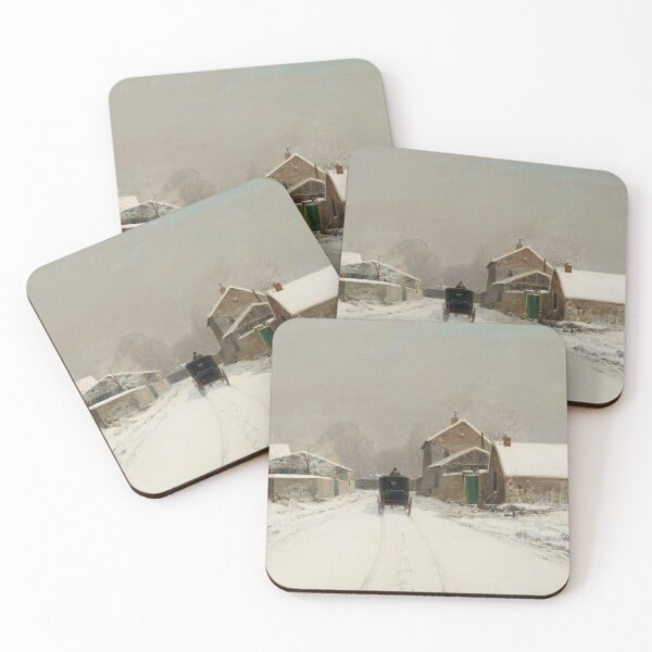 Item preview, Winter scenery - The Avenue de Neuilly on a Winter Day by Luigi Loir, French designed and sold by AR-shop.