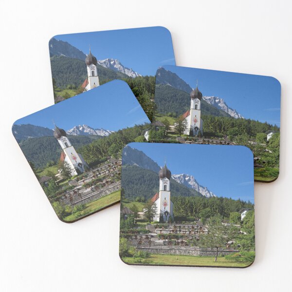 Item preview, Catholic Parish Church of Grainau and Mount Zugspitze designed and sold by Yair Karelic.