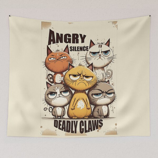 Item preview, Meow Beware: 'Angry Silence, Deadly Claws' designed and sold by DArtfulStudio.