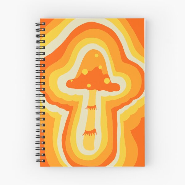 Aperçu de l'œuvre Conception de champignon rétro orange Trippy | Illustration funky groovy minimaliste créée et vendue par TiggsDesigns.