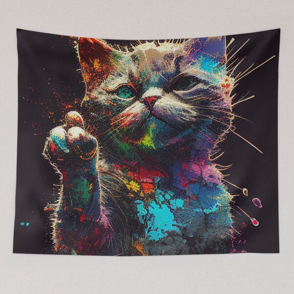 Item preview, cat giving the middle finger designed and sold by colorexz.