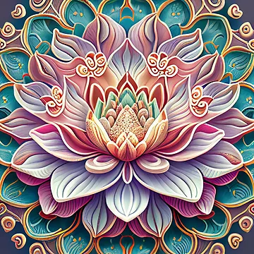 Artwork thumbnail, Enchanting Lotus Abstract Design Pattern by UltraGraphics