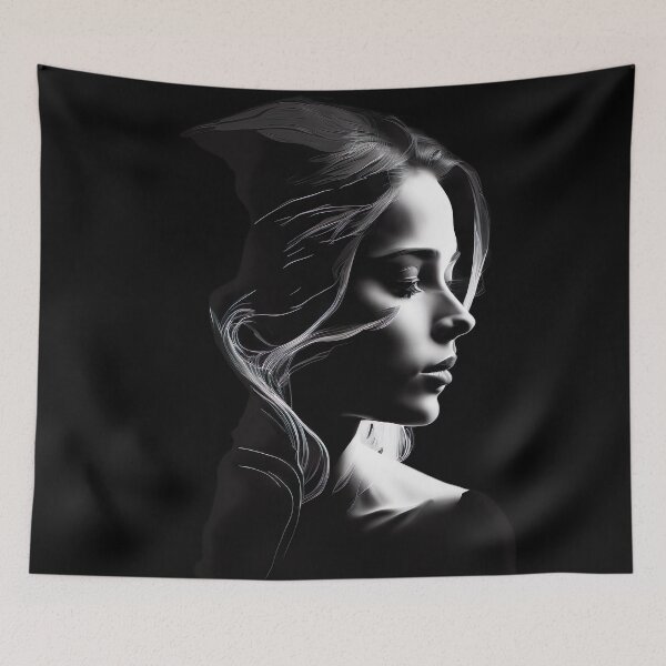 Item preview, Black and White Woman Silhouette Clothing Design  designed and sold by Jozzabazza.