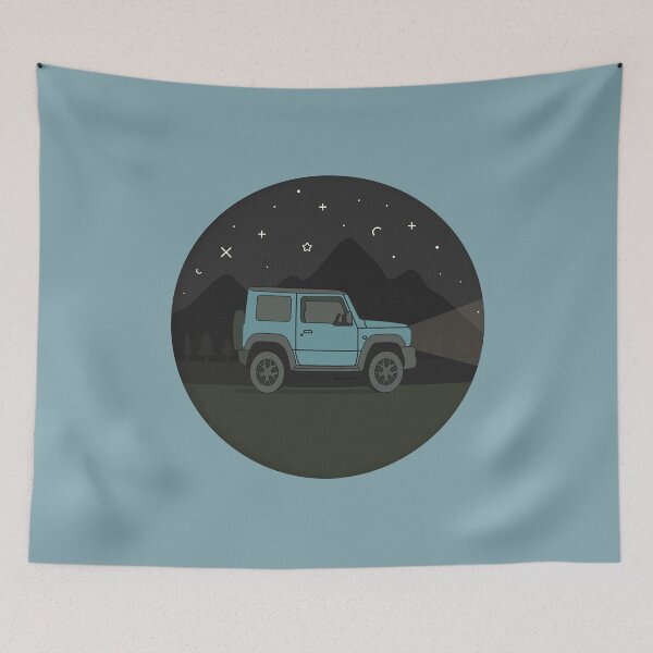 Item preview, Night Adventure in the Mountains | Blue Suzuki Jimny designed and sold by stoicjimny.