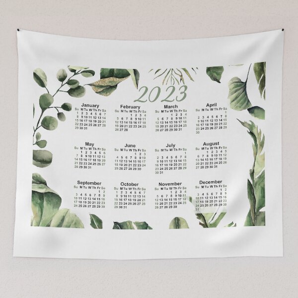 Item preview,  Year Calendar, 2023 Yearly Calendar, Botanical Wall Calendar, 2023 Watercolor Calendar, Home Decor Calendar, Wall Calendar 12 Months, Sunday Start designed and sold by Dzhenka-Balimez.
