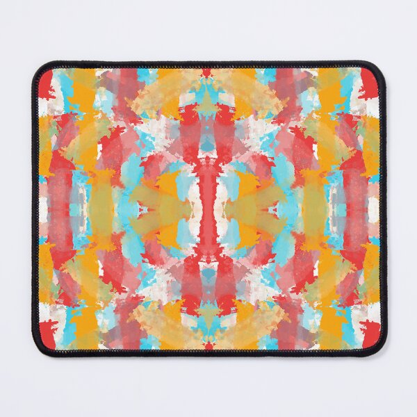 Item preview, Abstract Smudges pattern - ochre, red and cyan designed and sold by SirenSeventyOne.
