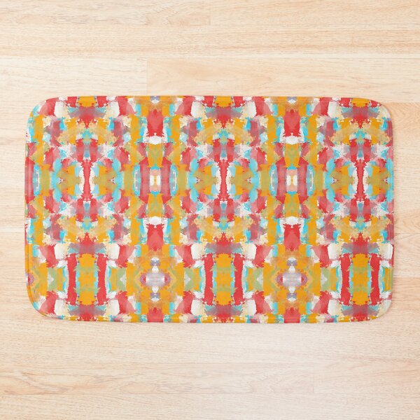 Item preview, Abstract Smudges pattern - ochre, red and cyan designed and sold by SirenSeventyOne.