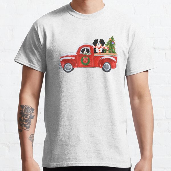 Christmas Bernese Mountain Dog Red Truck Classic T-Shirt