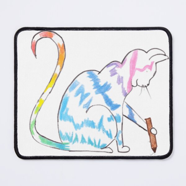 Item preview, cat drawing holding a pen designed and sold by lcstuz.