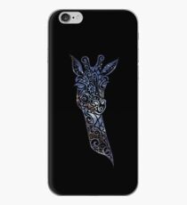 Vinilo o funda para iPhone Jirafa espacial azul