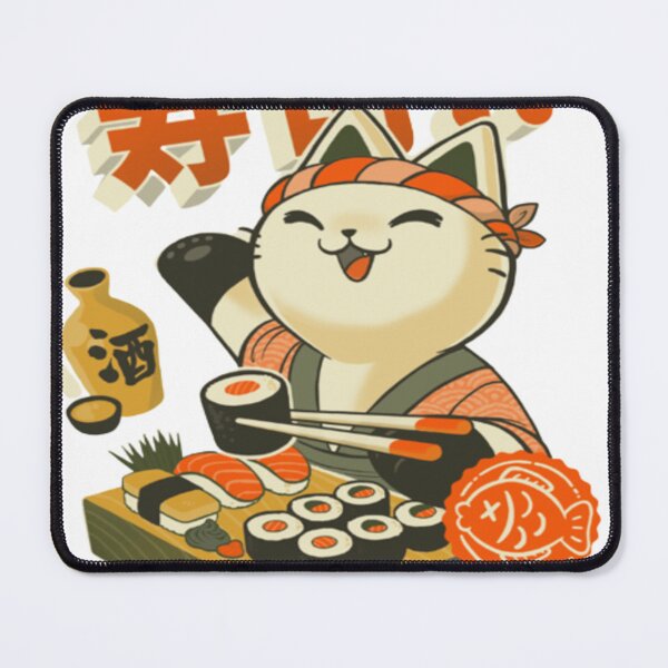 Item preview, Sushi Chef Cat - Funny Restaurant Kitty - Japanese Food designed and sold by Hurt art  ⭐⭐⭐⭐⭐.