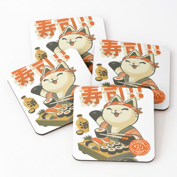 Item preview, Sushi Chef Cat - Funny Restaurant Kitty - Japanese Food designed and sold by Hurt art  ⭐⭐⭐⭐⭐.