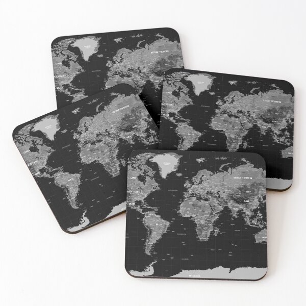 Item preview, Black Topographic World Map designed and sold by Alo.