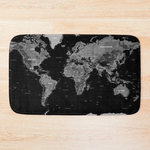 Item preview, Black Topographic World Map designed and sold by Alo.