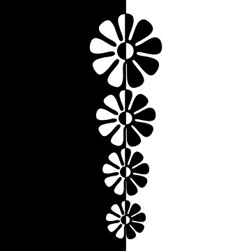 Artwork thumbnail, 1960's Bold Retro Mod Flowers in Black and White by MellowCat