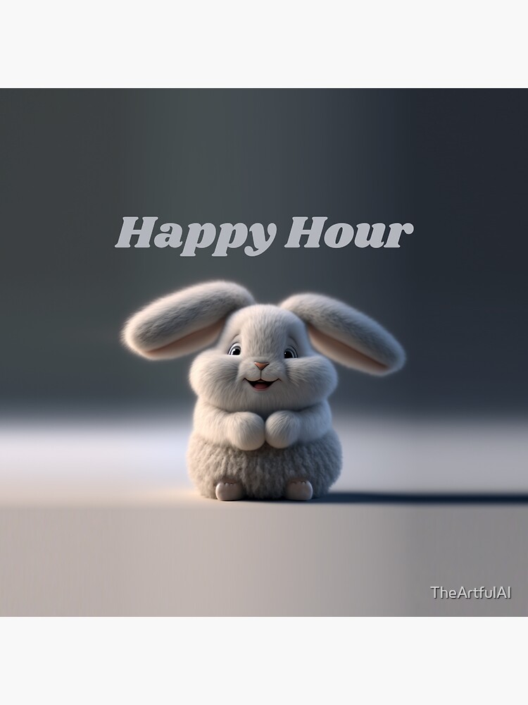"Jenny the Bunny Happy Hour" Sticker for Sale by TheArtfulAI Redbubble