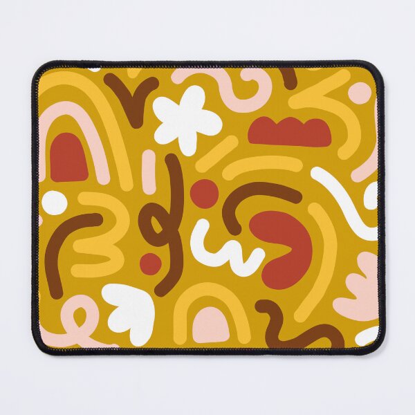 Item preview, Pattern of Yellow orange Modern doodles designed and sold by blackdogshop.