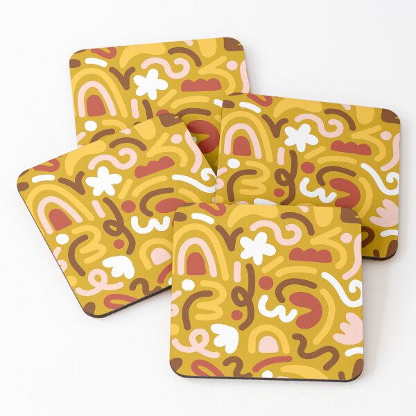 Item preview, Pattern of Yellow orange Modern doodles designed and sold by blackdogshop.