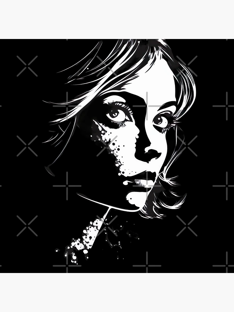 Negative Space Black White Female Face Silhouette Design  Art Print for  Sale by Jozzabazza