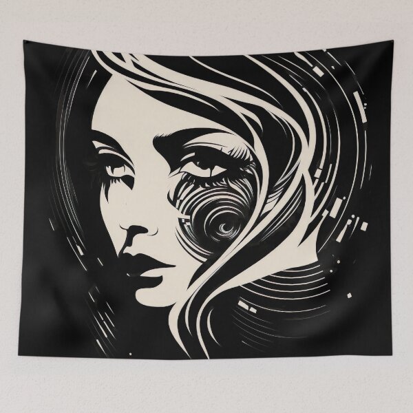 Item preview, Negative Space Black White Female Face Silhouette Design  designed and sold by Jozzabazza.