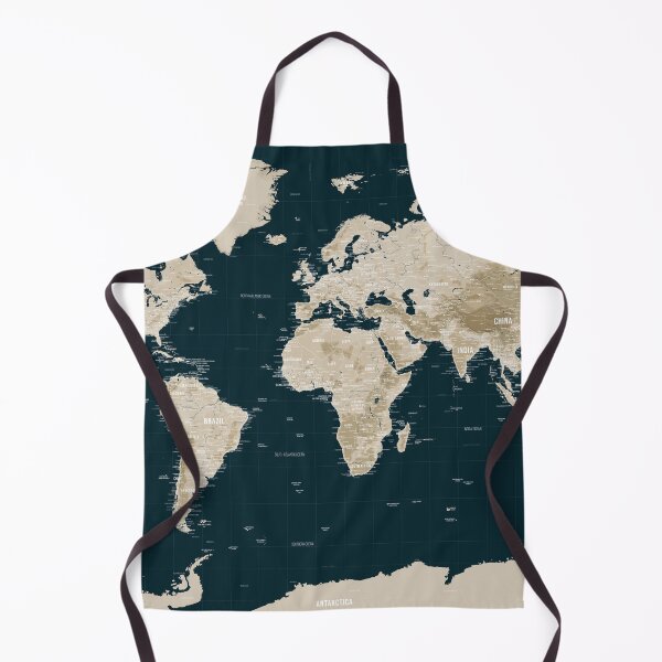 Item preview, Tan Topographic World Map designed and sold by Alo.