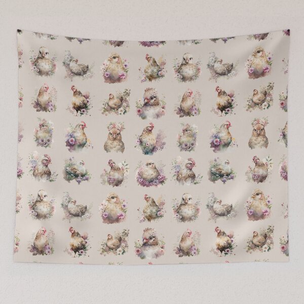 Item preview, The Henchanting Hens. For the chicken lovers out there, here we have lots of pretty hens, with lovely faces and feathers. Soft neutral tones and colors, for a cottage feel and look. designed and sold by Orianah.