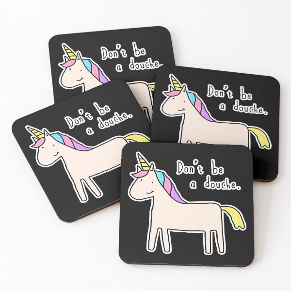 Item preview, Don't Be a Douche – Funny unicorn – don’t be a dick – don’t be an asshole – funny uplifting message – douchebag designed and sold by originalsusie.