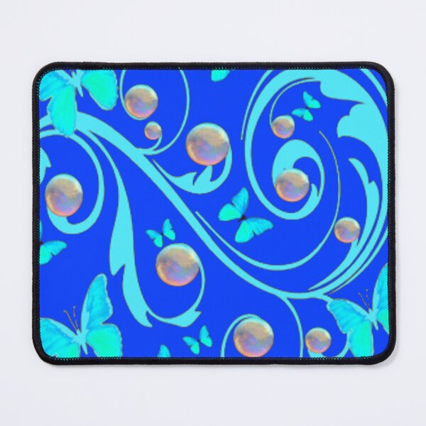 Item preview, SOAP BUBBLES BLUE BUTTERFLIES BLUE SCROLL BLUE ART designed and sold by sharlesart.