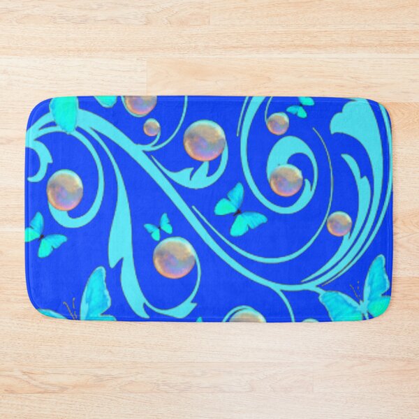 Item preview, SOAP BUBBLES BLUE BUTTERFLIES BLUE SCROLL BLUE ART designed and sold by sharlesart.