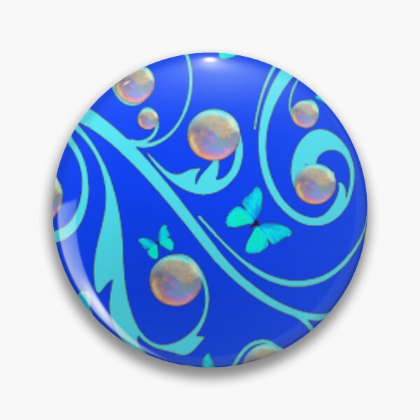 Item preview, SOAP BUBBLES BLUE BUTTERFLIES BLUE SCROLL BLUE ART designed and sold by sharlesart.