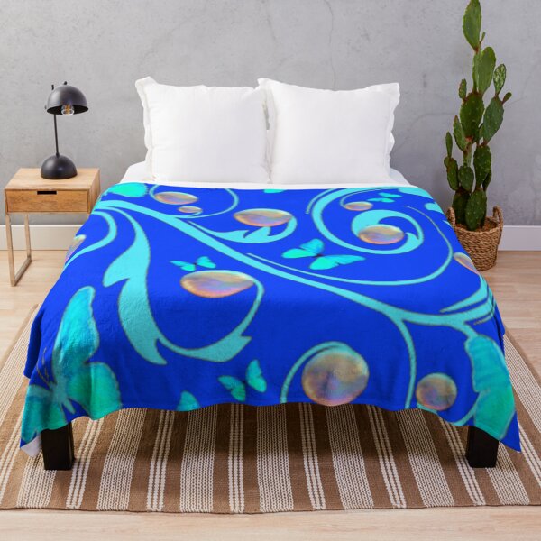 Item preview, SOAP BUBBLES BLUE BUTTERFLIES BLUE SCROLL BLUE ART designed and sold by sharlesart.