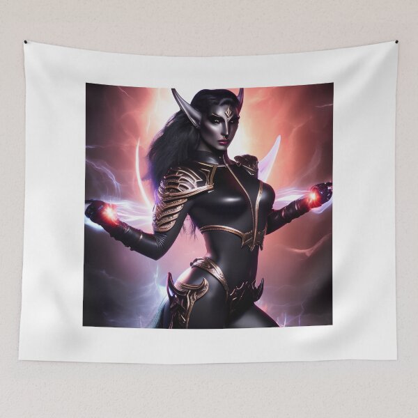 Item preview, Kaida, a dark elf priestess casting a spell (fantasy art concept) designed and sold by Soul-Crumbs.