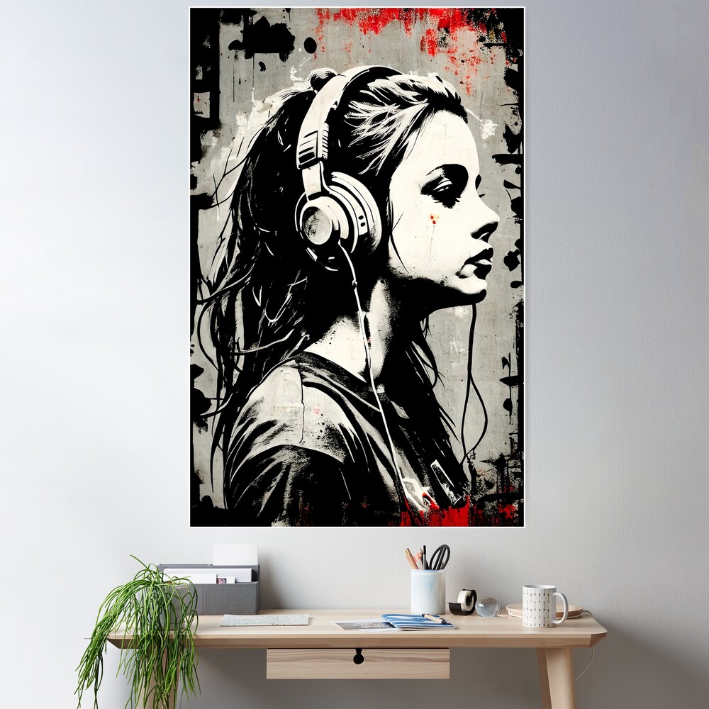 Neon Girl Art Art Print by Liberta - Fy