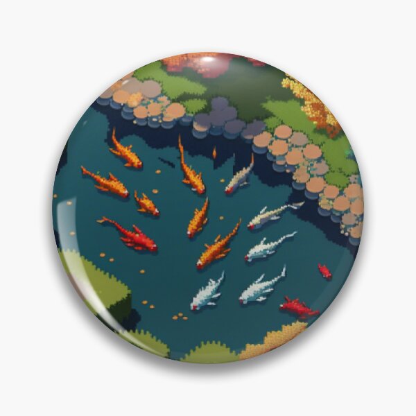 Item preview, Pixel Art Japanese Koi Pond "Sharon" designed and sold by SilverAndGolden.