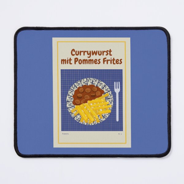 Item preview, CURRYWURST WITH FRENCH FRIES Illustration with currywurst, sauce and fries designed and sold by Posteria.