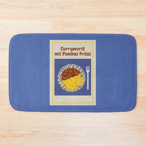 Item preview, CURRYWURST WITH FRENCH FRIES Illustration with currywurst, sauce and fries designed and sold by Posteria.