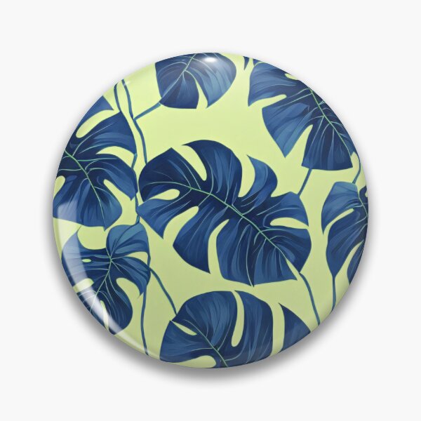 Item preview, Blue Monstera (Yellow background) designed and sold by FantasyPatterns.