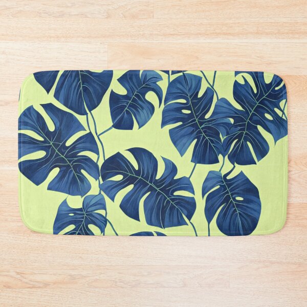 Item preview, Blue Monstera (Yellow background) designed and sold by FantasyPatterns.
