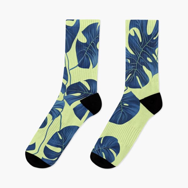 Item preview, Blue Monstera (Yellow background) designed and sold by FantasyPatterns.