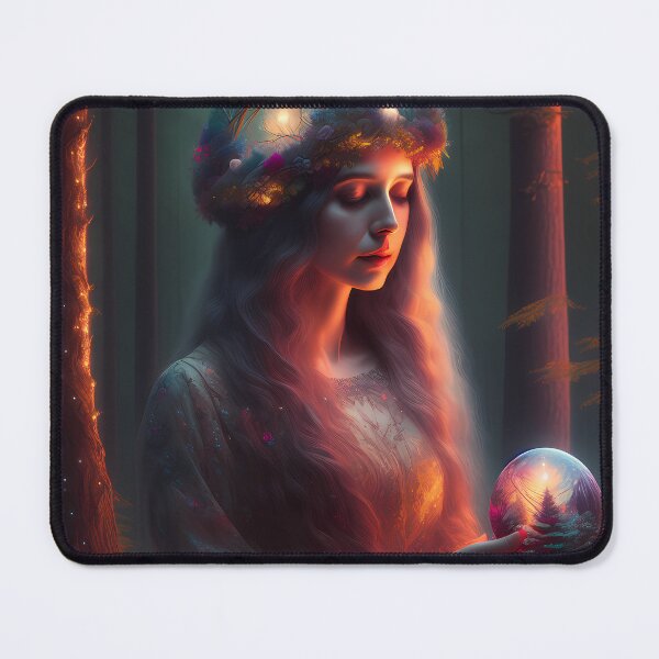 Item preview, A Woman holding a glass ball from another world designed and sold by TheWorldOfAI.