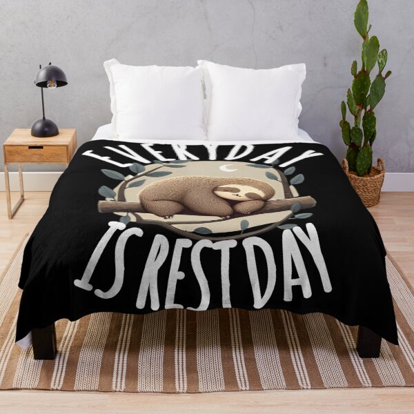 Item preview, Everyday Is Rest Day, Sleeping Sloth - Laziness Quote designed and sold by EnzoVectorism.