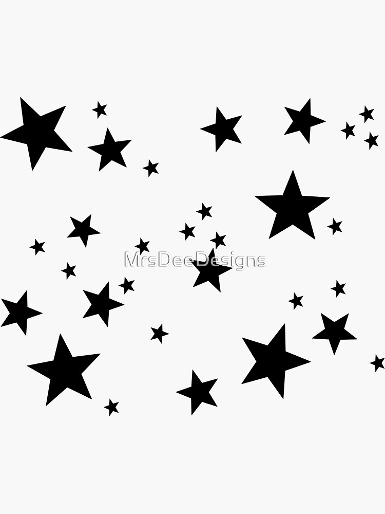 stars black Sticker by MrsDeeDesigns