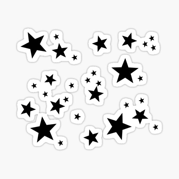 stars black Sticker by MrsDeeDesigns