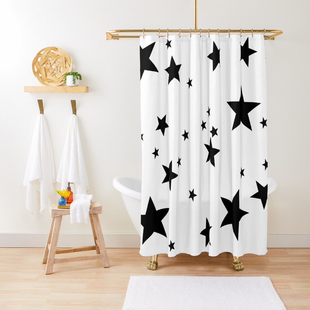 "stars black" Shower Curtain for Sale by MrsDeeDesigns Redbubble