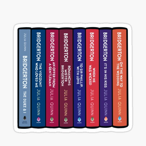 Aperçu de l'œuvre Pile de livres Bridgerton Sticker créée et vendue par akunz2014.
